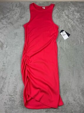 Melrose and market ribbed pink paradise dress sz S NWT ruched detailing
